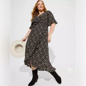 Torrid Maxi Georgette Surplice Hi-Low Dress NWT